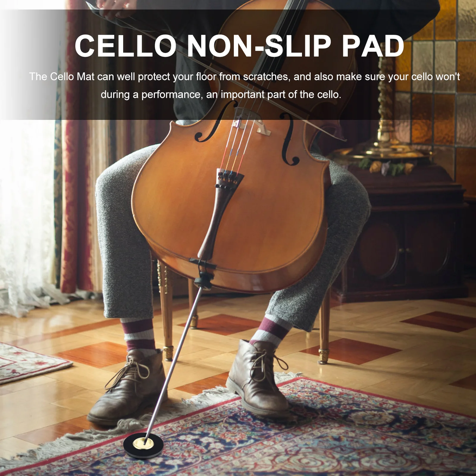 

Non-slip Mat Cello End Pin Holder Endpin Stopper Slide Proof Pad Violoncello Stand Anti-slip