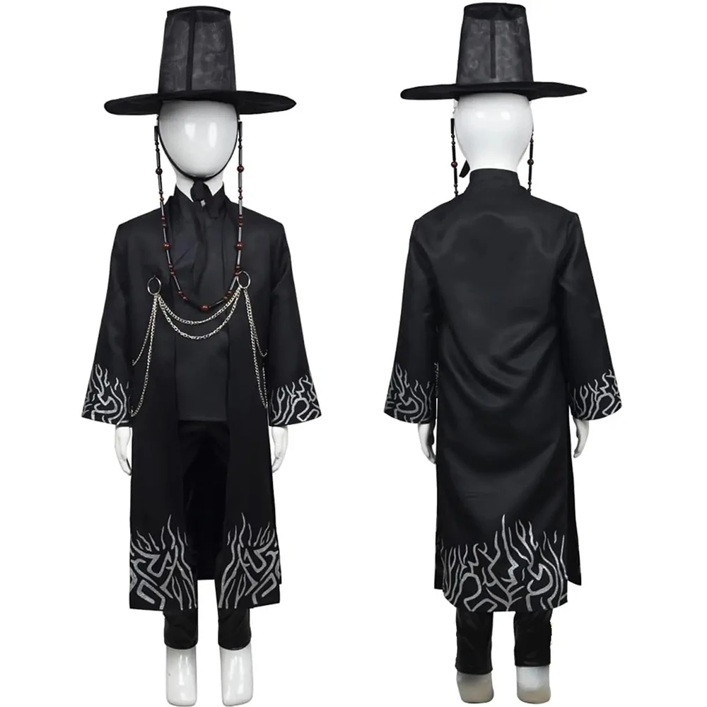 Kids Korea Style Cosplay Boys Girlsd Jinu Robe Baby Black Uniform Stage Performance Halloween Costume