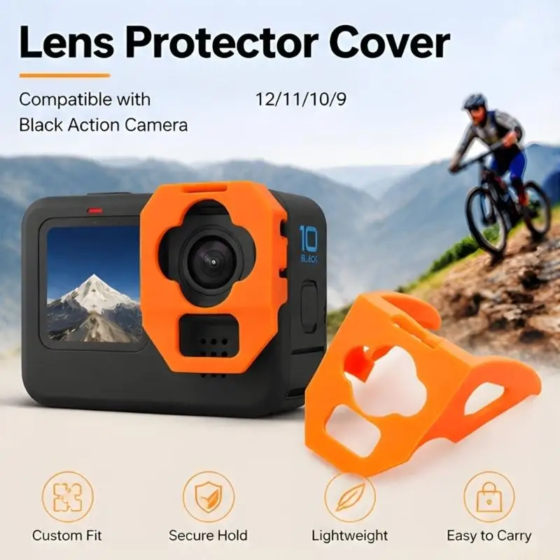 B03F Camera Storage Cover with Separate Lens Cover and Front Frame, 3D Printed Action Camera Accessory for Outdoor Carry and