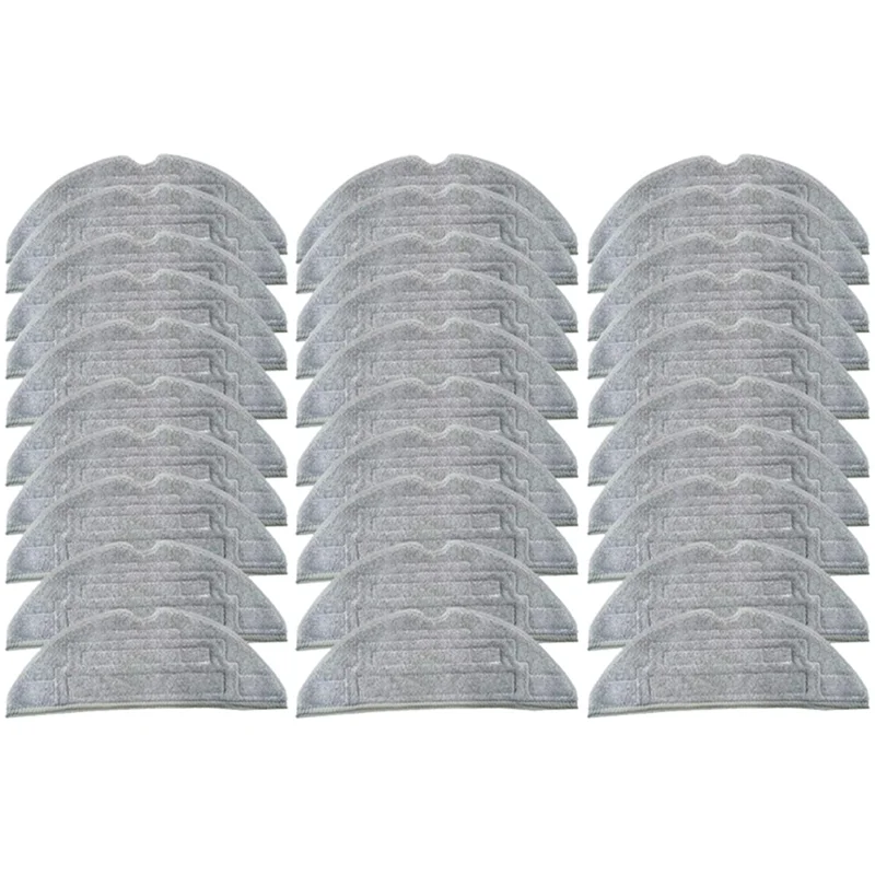 【NEWLY】30 PCS Double Vibration Mop Pad Vacuum Cleaner Accessories Gray For Roborock S8 S8 PLUS S8+ S8 Pro Ultra G20
