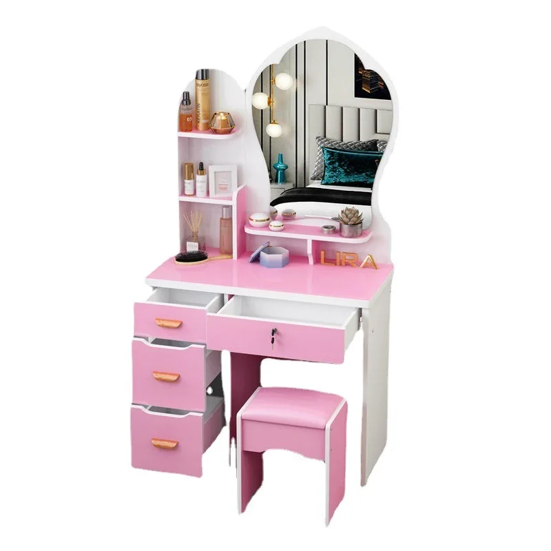 Nordic Style Modern Minimalist Dresser Set Furniture With Makeup Mirror Chair Drawer Storage Integrated Dressers For Bedroom