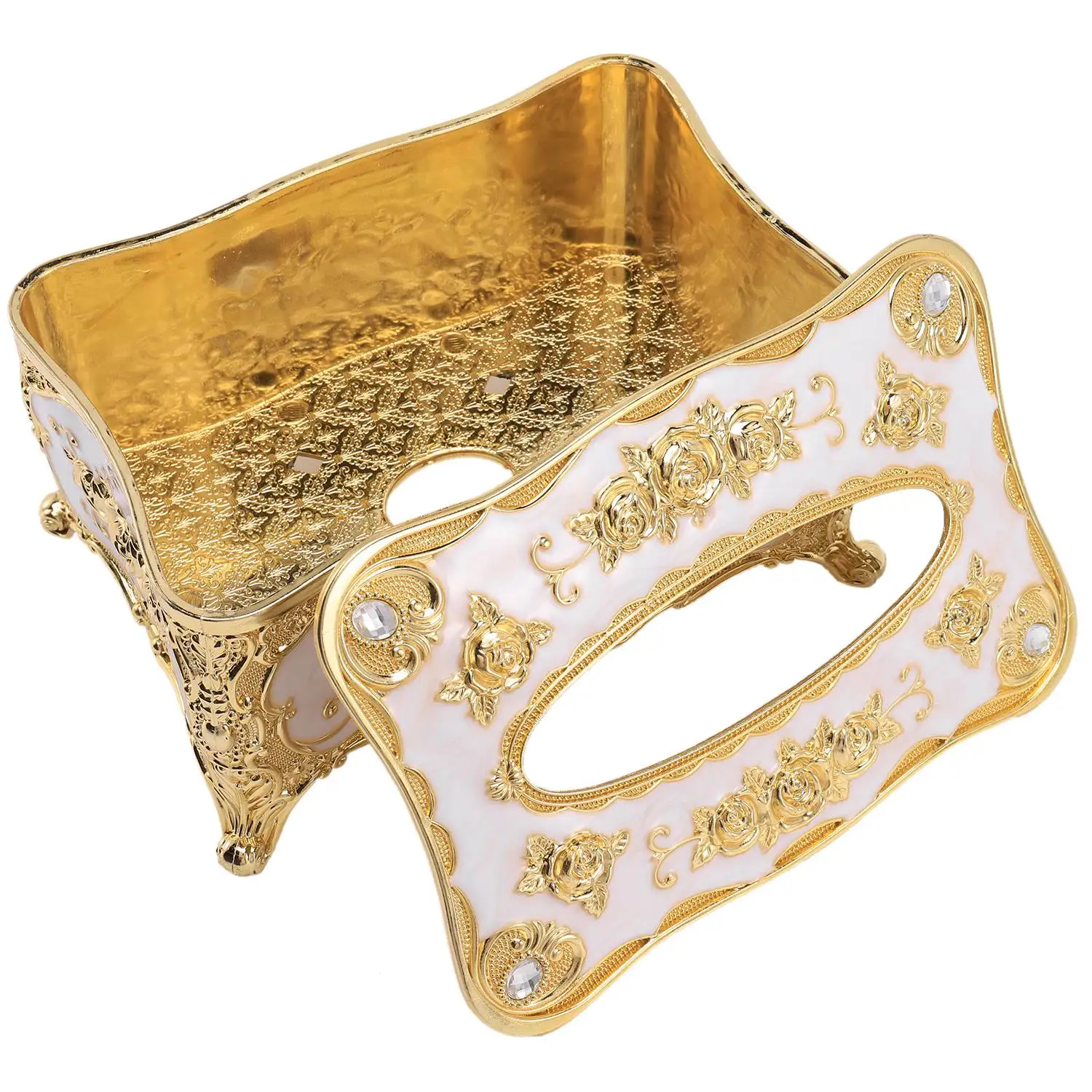 ABFS Acrylic Tissue Box Universal Paper Rack Table Accessories Home KTV Hotel Car Case Holder Gold