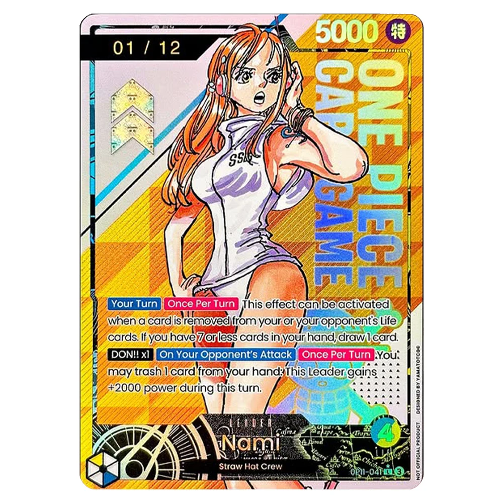 Anime One Piece TCG DIY Flash Card Zoro Ace Nami Yamato Enel Foil Holographic Leader Collectible Board Game Cards 5Pcs/Set view 5