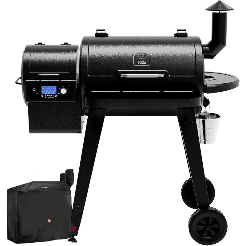 

Wood Pellet Grill & Smoker with Controller BBQ Grill Auto Temperature Control Black