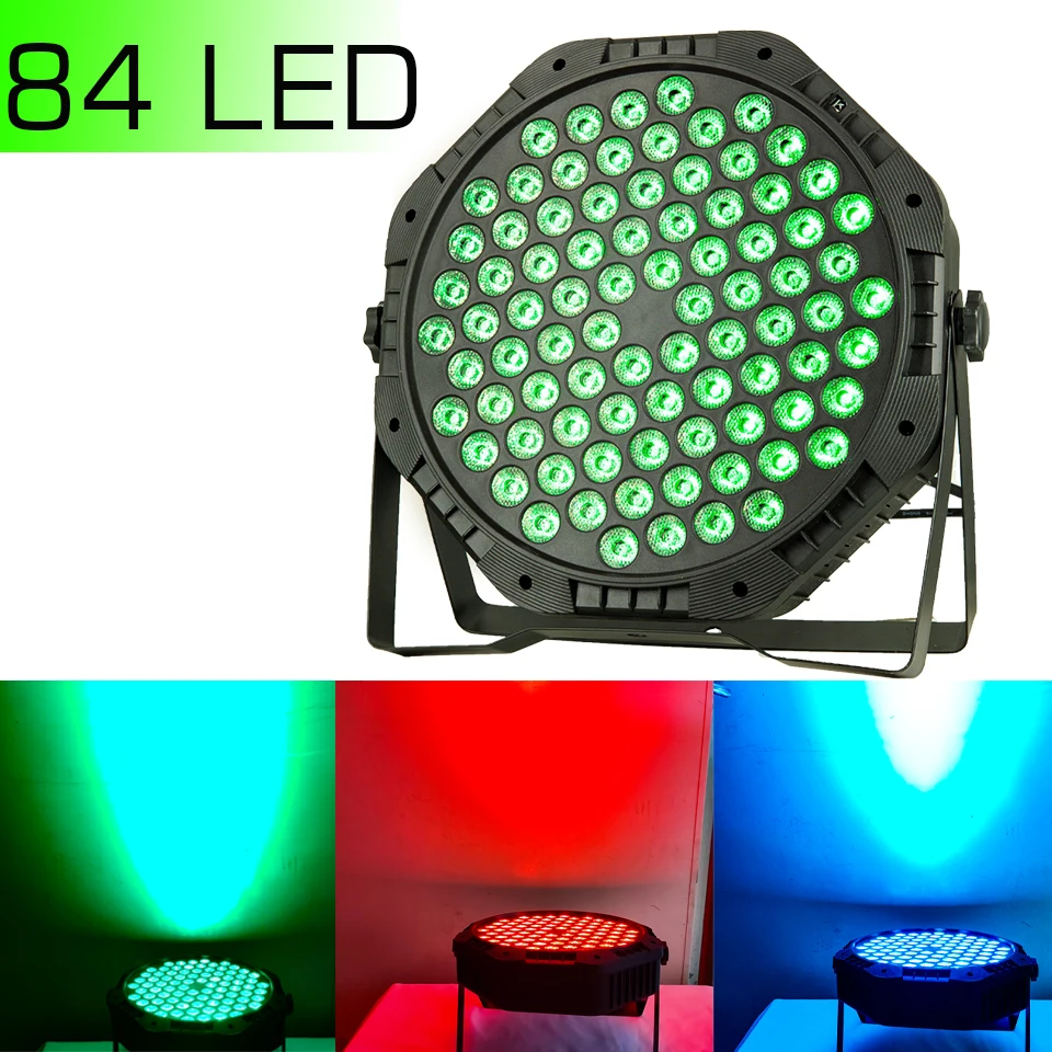 Nowa aktualizacja 80W 54 par światła LED Stage Party Lights Flat Par Strobe Dmx512 Control RGB 3In1 Colors for Dj Disco Wedding Xmas