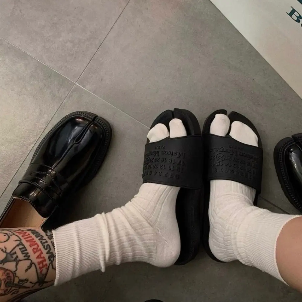 New High Quality Split Toe Socks Combed Cotton Soft Two-Toed Socks Stripe Comfortable Women's Tabi Socks
