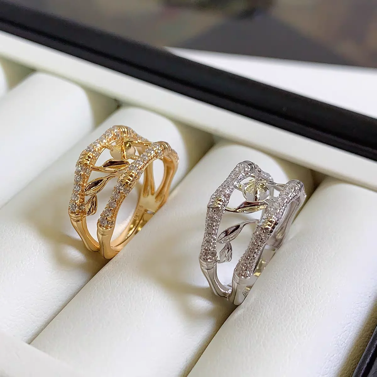 Wholesale S925 Sterling Silver Adjustable Ring Mount Settings Findings Mountings Accessory Parts for 6-7mm Pearls 5pcs/lot
