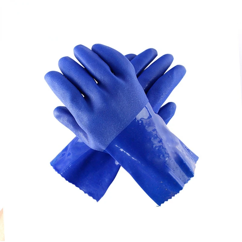 

1 Pair Blue Oil Resistant Safety Work Gloves Chemical Resistant Gauntlet Oil Resistant Protection Sportswear Accessories