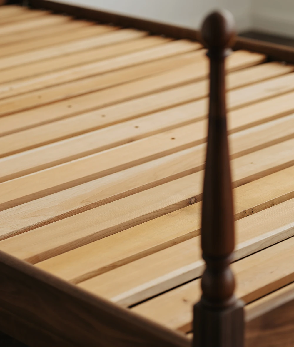 black walnut, solid wood bed, Nordic, retro, single bedroom, children's bed