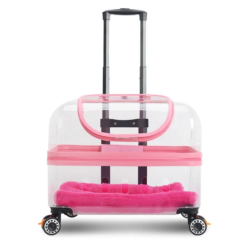 Outdoor Portable Pet Trolley, Large Capacity Cat Bag, Panoramic Transparent Space Capsule, Ventilate, Breathable Transport Cart