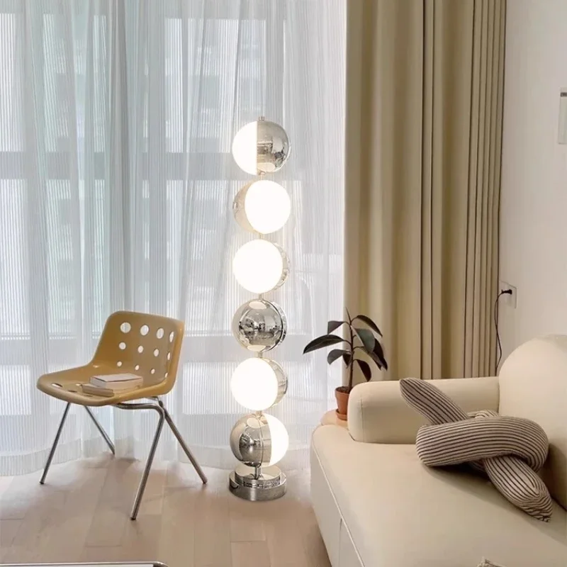 تصميم المنزل مصباح أرضي Led غرفة المعيشة مكتب فني ضوء الفولاذ المقاوم للصدأ الرجعية كرة مستديرة غرفة نوم الدورية الدائمة ضوء الإنارة
