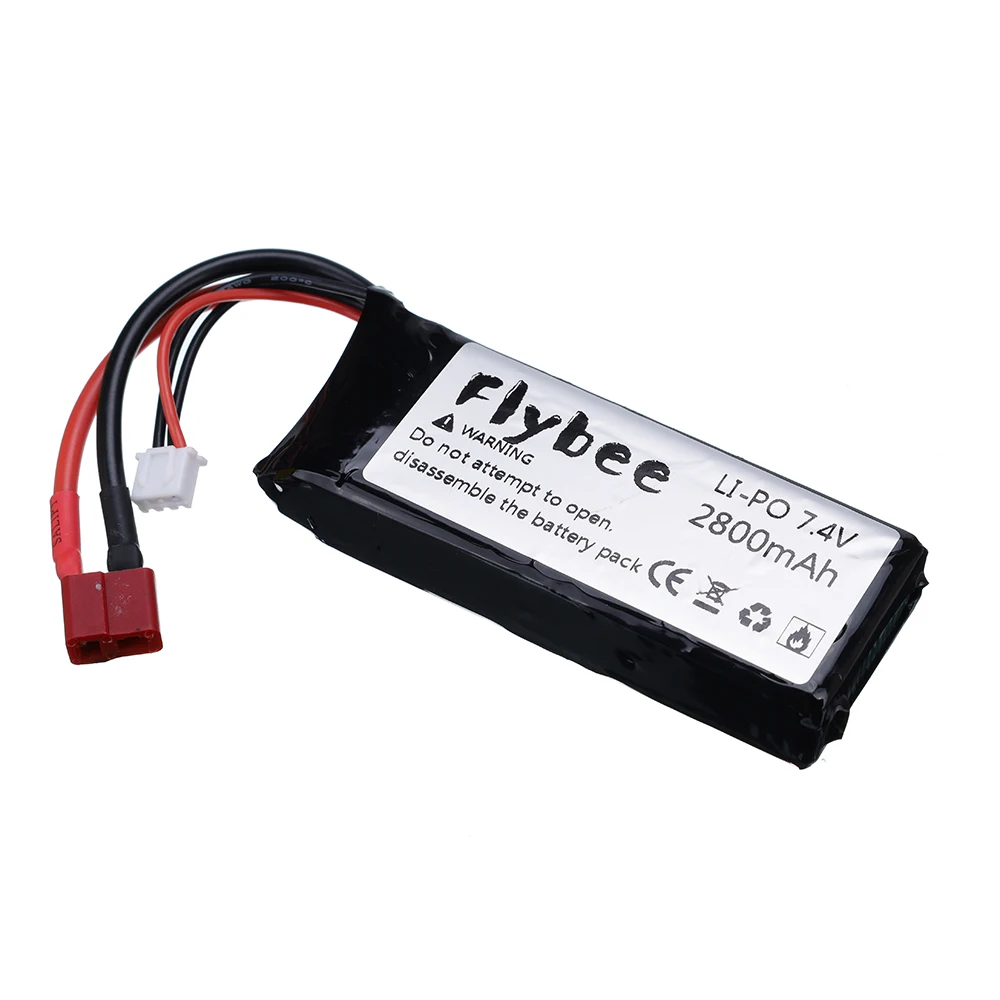 Upgrade  2800mAh 7.4V 2s Lipo Battery With T-Plug For Wltoys 12428 12423 124017 104001 RC Toys Electric Car, Racing Cars Parts
