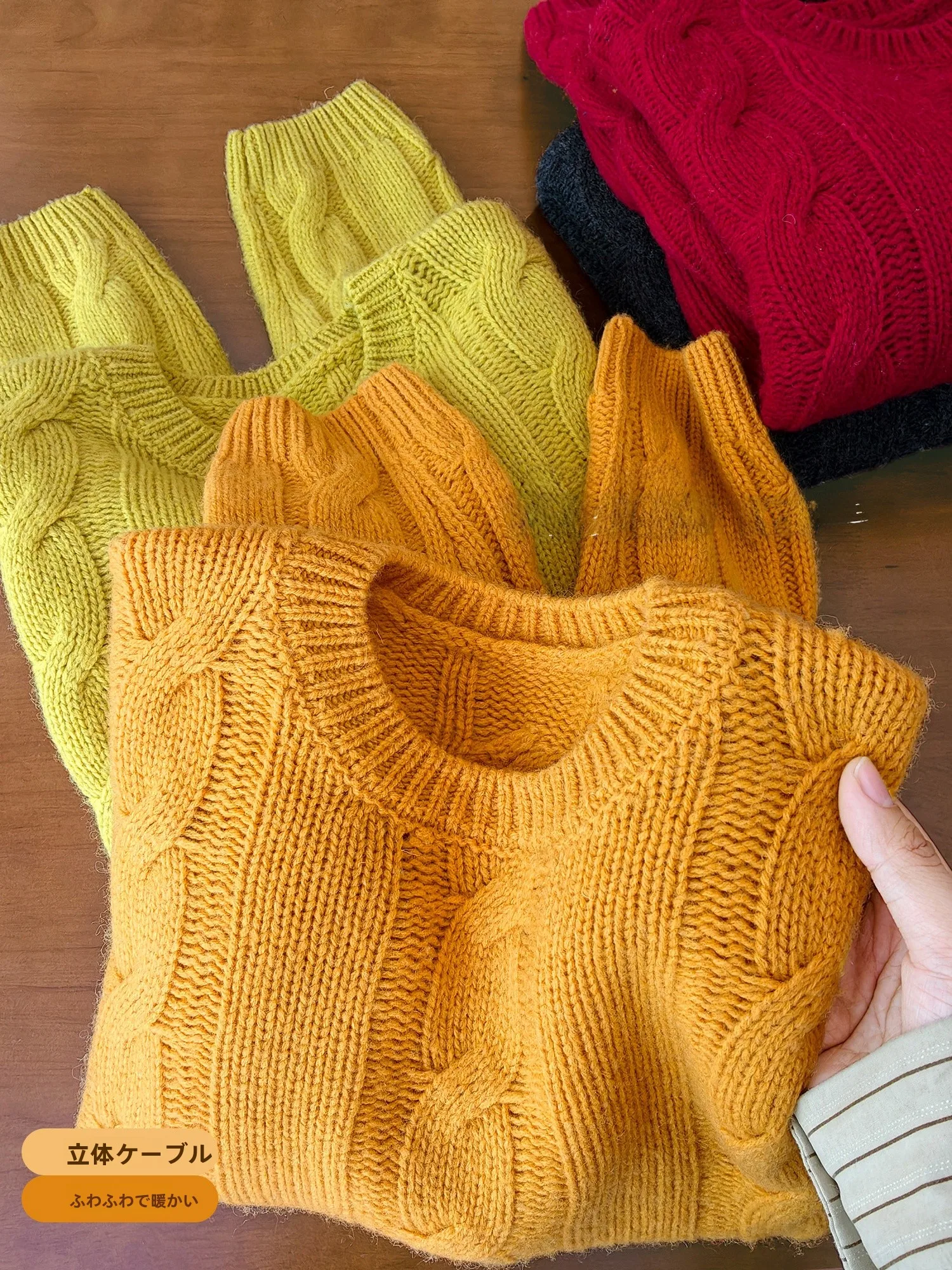 

Теплый женский свитер из крученой пряжи, 100% шерсть, окрашенный, с 3D-узлами, мягкий, свободного кроя, с длинными рукавами, круглым вырезом, зимний, модный