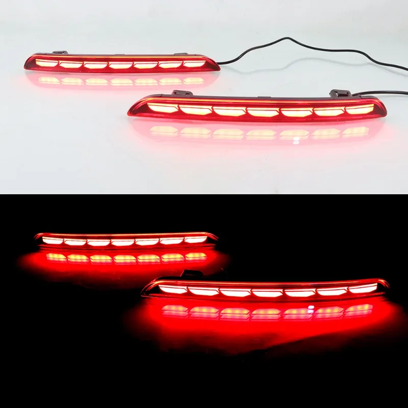 2pcs Car LED Rear Bumper Lights Brake Turn Signal Reflector Light Fog Lamps for Honda Civic 2021 Multifunction Auto Accessories