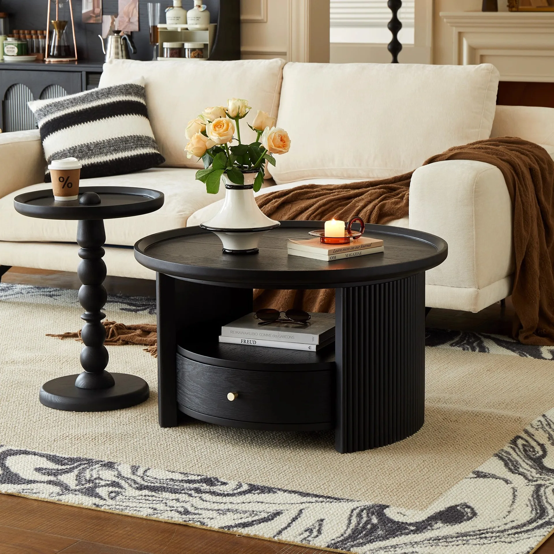 Stolik kawowy, czarny, do salonu