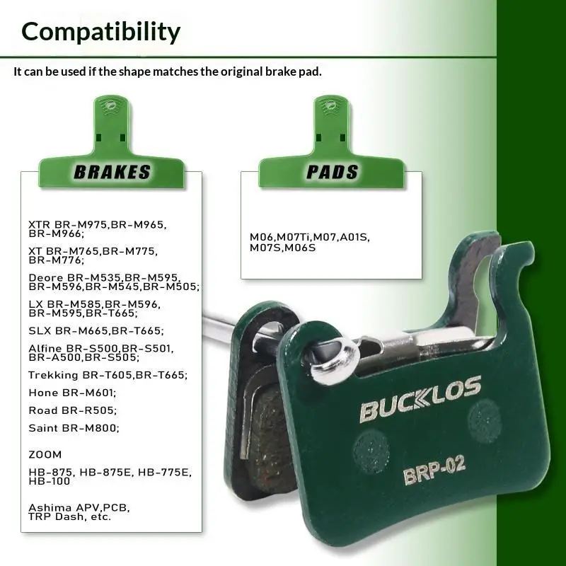 Disc Brake Pads Wearproof Low Noise Stable Heat Dissipation for Casual Off Road Cycling Rides