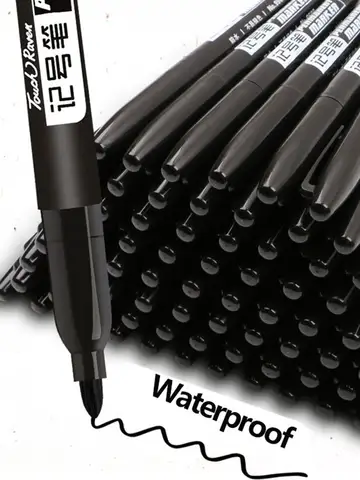 6 PCS Permanent Marker Pen Manga Drawing Markers Black Blue Red Waterproof Ink Sketch Pens Stationery Art School Supplies