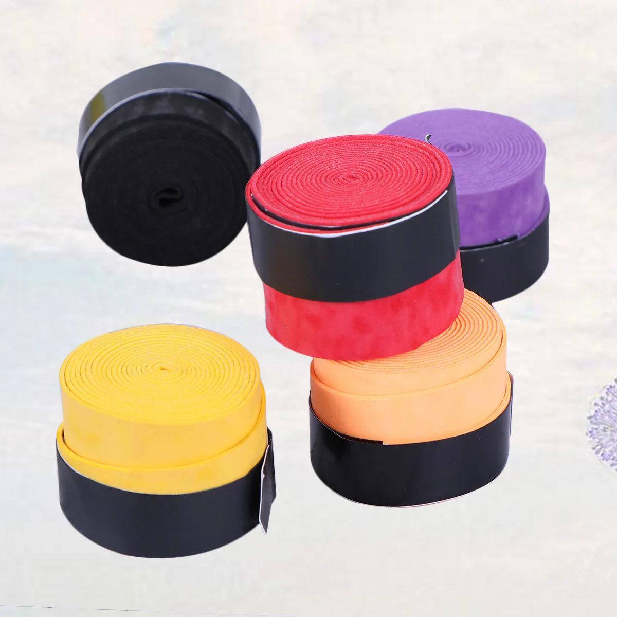 5 قطعة شريط كرة الريشة Overgrip Pu لينة ماصة للعرق المضادة للانزلاق مضرب قبضة للتنس الاسكواش بيكلبول الدراجة مقبض بار