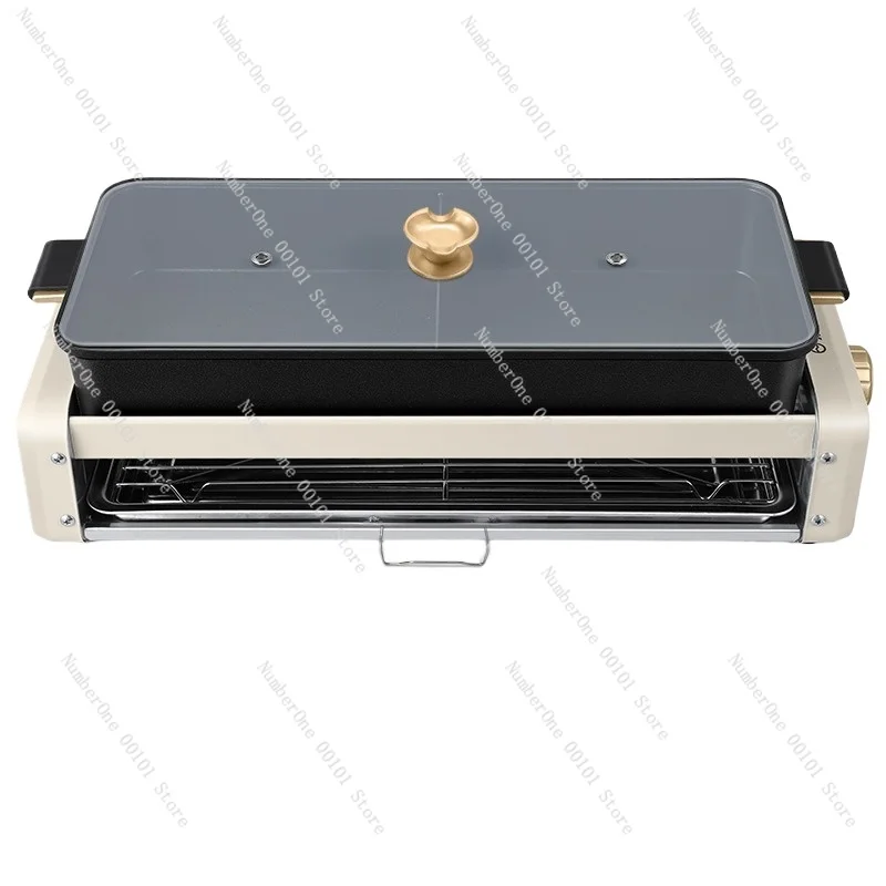 Electric Grill Electric Griddle Household Large Capacity Electric Hot Pot Multi-Functional Indoor Smokeless Skewer Machine