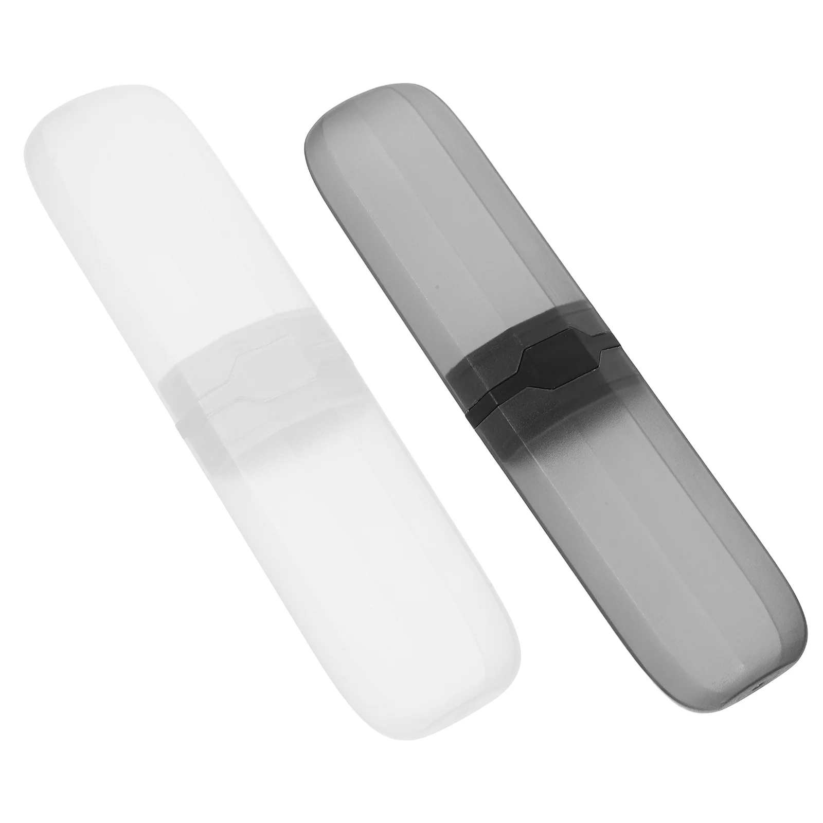 

2pcs Portable Case Compact Travel Toothbrush Box Waterproof Sturdy Pp Material For Toothbrush Small Toothpaste Storage Travel