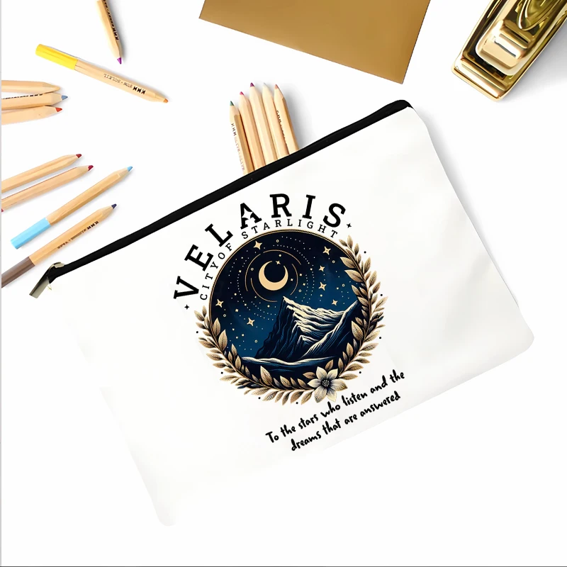 Retro St. Jude Velaris Makeup Bag Acotar The Night Court Women's Small Wallet Retro Starlight City Pattern Medical Bag Gift