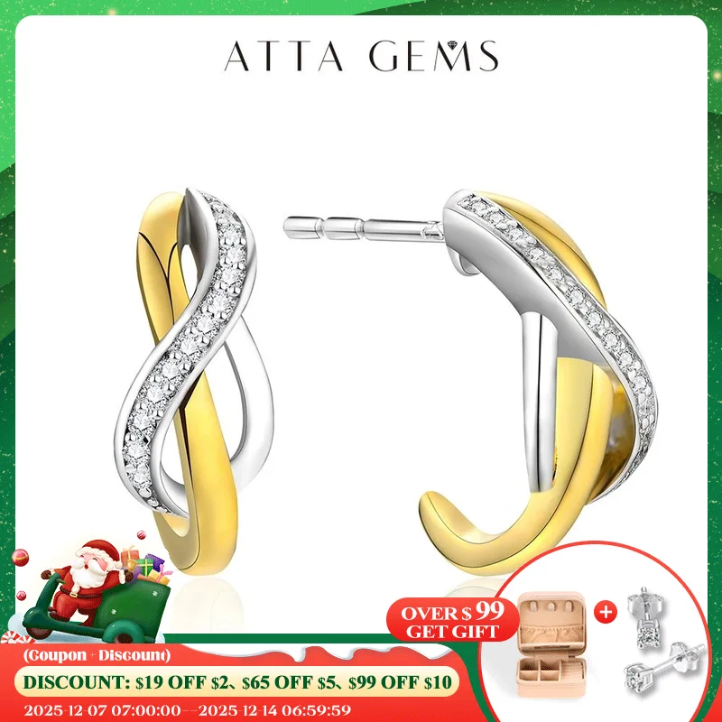 

ATTAGEMS New Special Moissanite Earring 925 Sterling Silver Earrings for Women Luxury Wedding Fine Jewelry Anniversary Sale Gift