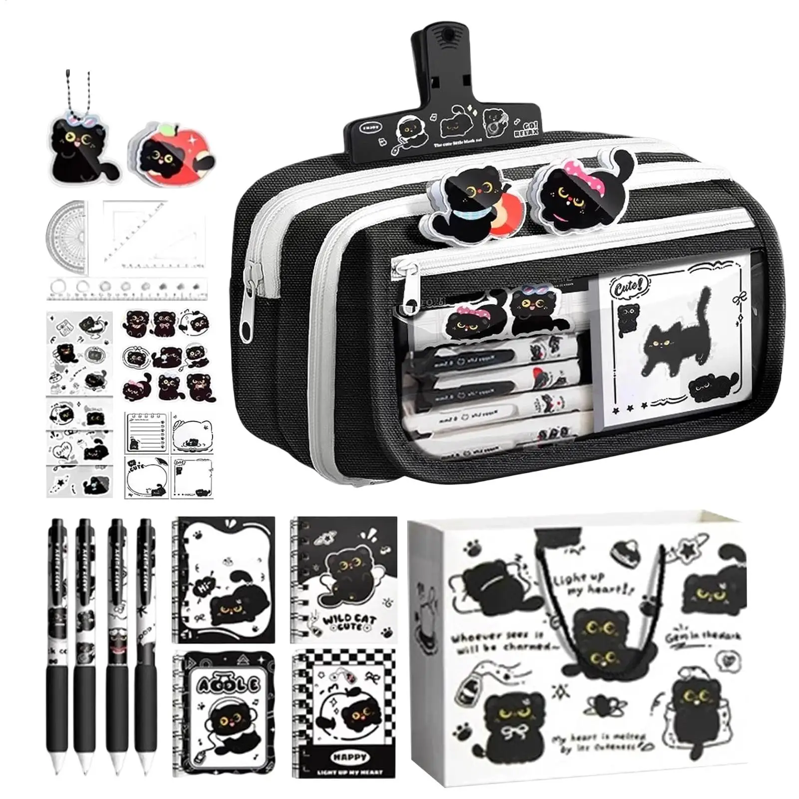 astuccio-per-ragazze-con-cancelleria-simpatiche-penne-a-forma-di-gatto-kit-di-forniture-con-note-adesive-cancelleria-per-il-ritorno-a-scuola-per-studenti-bambini-ragazzi-e-adolescenti