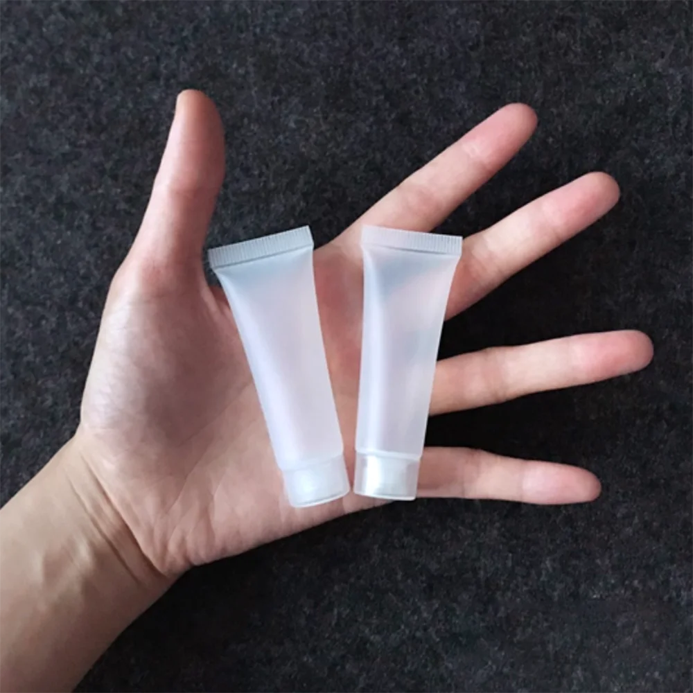 10 جرام 10 مللي ماتي واضح لينة أنبوب فارغة زجاحة ضغط مستحضرات التجميل الأساس جوهر غسول كريم عين إعادة الملء الحاويات