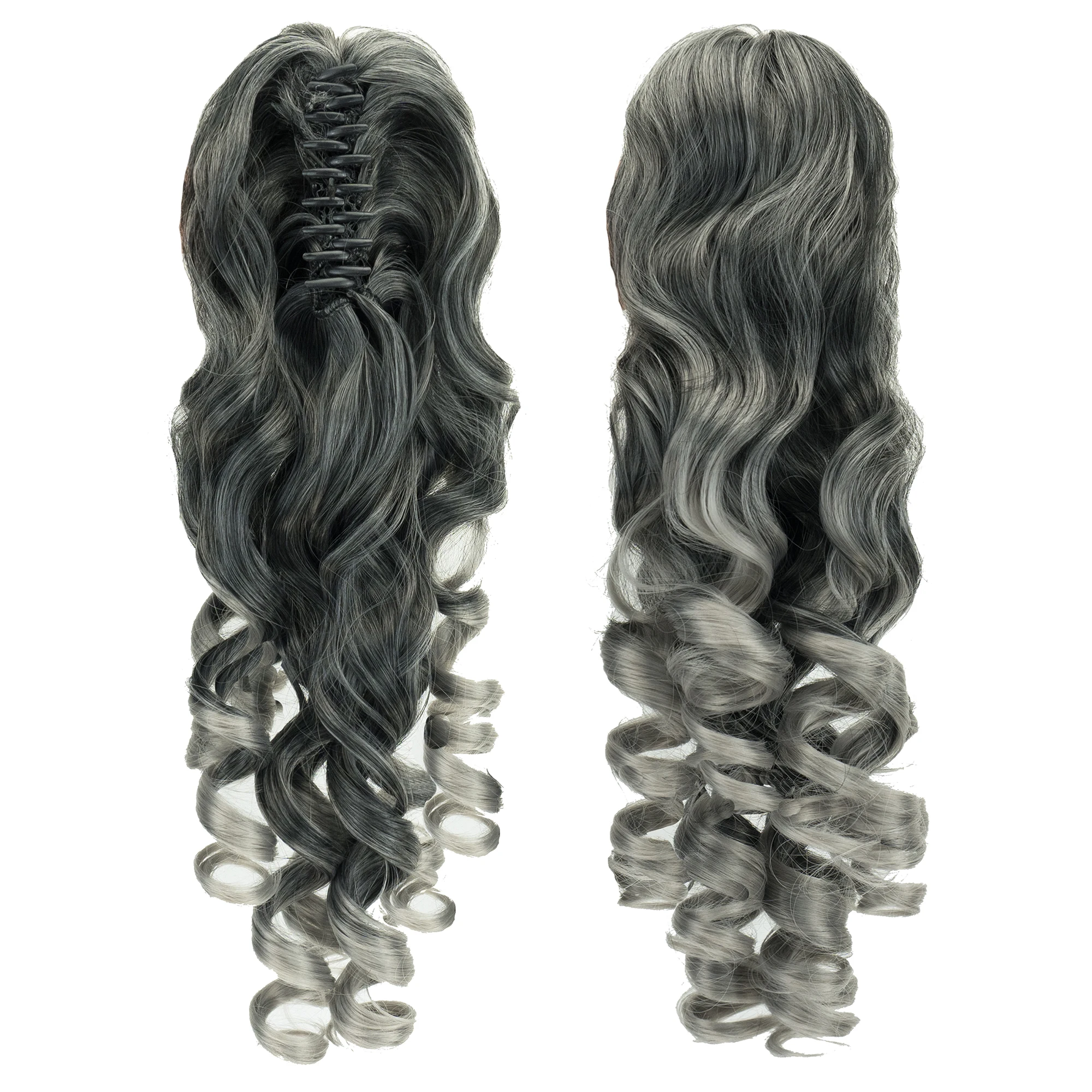 Soowee 180g Long Blonde Curly Clip In Hair Extensions Pieces Pony Tail Synthetic Hair Claw Ponytails for Women