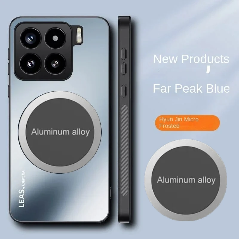 Luxury Metal Car Magnetic Holder Stand Matte Phone Case for Xiaomi 14T 14T Pro 13T 13T Pro 12T AG Frosted Protect Silicone Cover