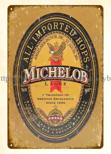 Letrero metálico de cerveza Michelob, letrero artístico moderno para pared del hogar