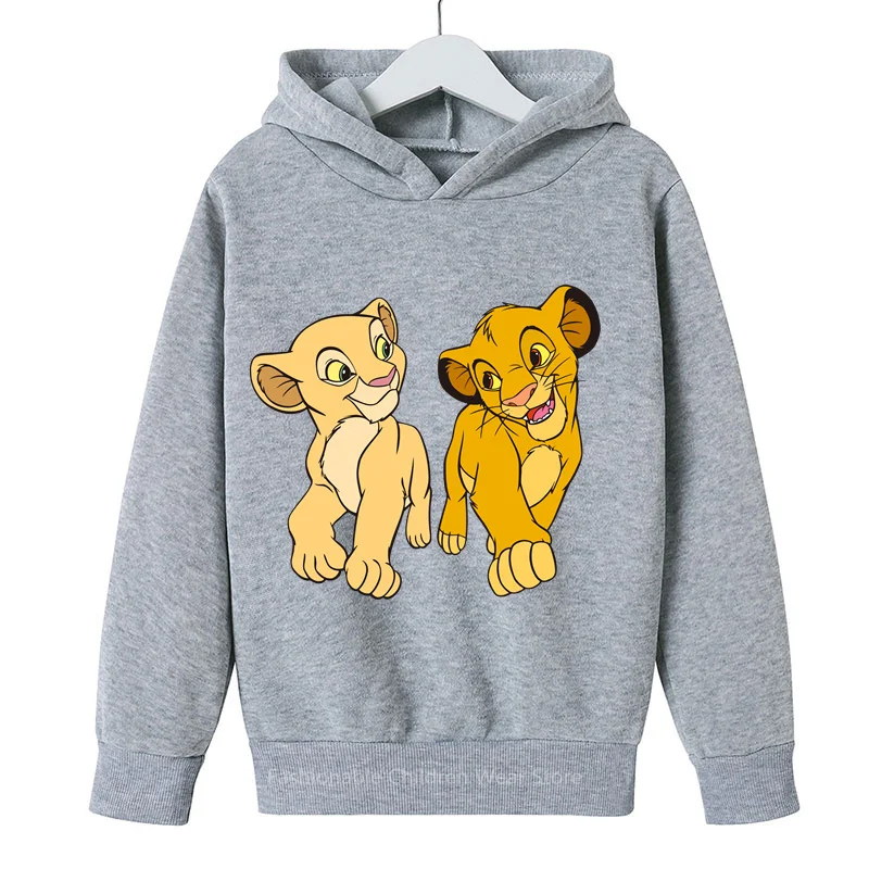 2024 Disney Lion King Hoodie for Kids: Fun Cartoon Prints, Korean Casual Vibe, Boys & Girls\' Warm Companion