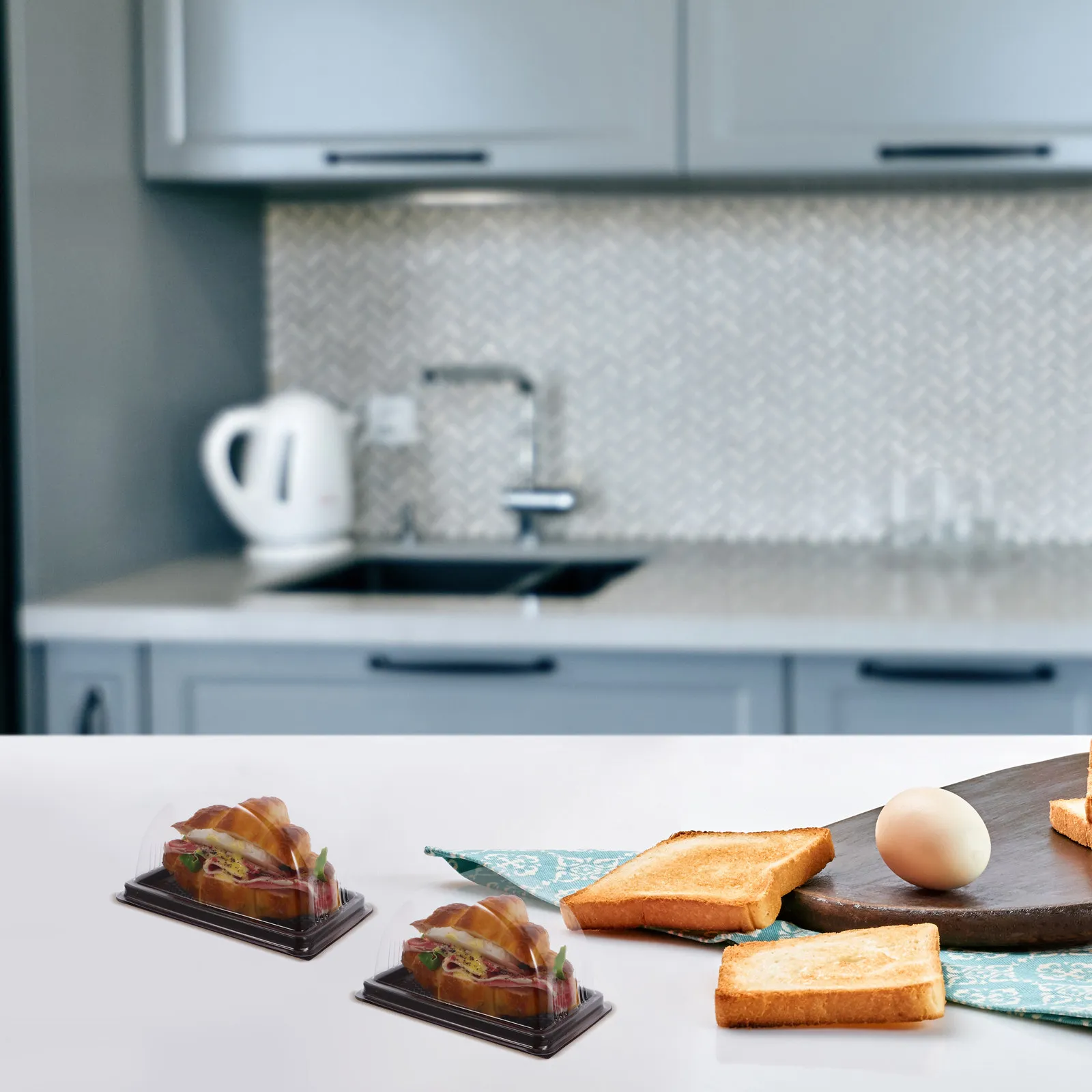 

50Pcs Disposable Cake Boxes Transparent Plastic Food Storage Containers for Baked Food Pastries Desserts Cookies Pies
