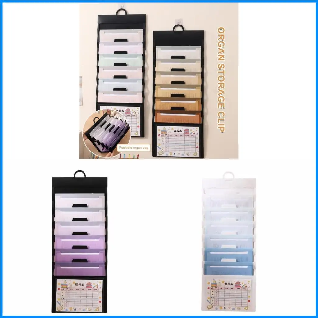 

Wall Hanging File Organizers Expandable File Folder with Handle 6 Pocket Expanding Document Bag Portable Filing Folder