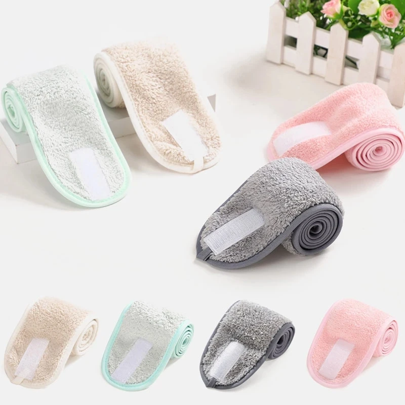 1Pcs Wide Soft Toweling Headband Adjustable Non-Slip Hairband For Women Girls Spa Yoga Wash Face Bath Hair Accessories Headwear