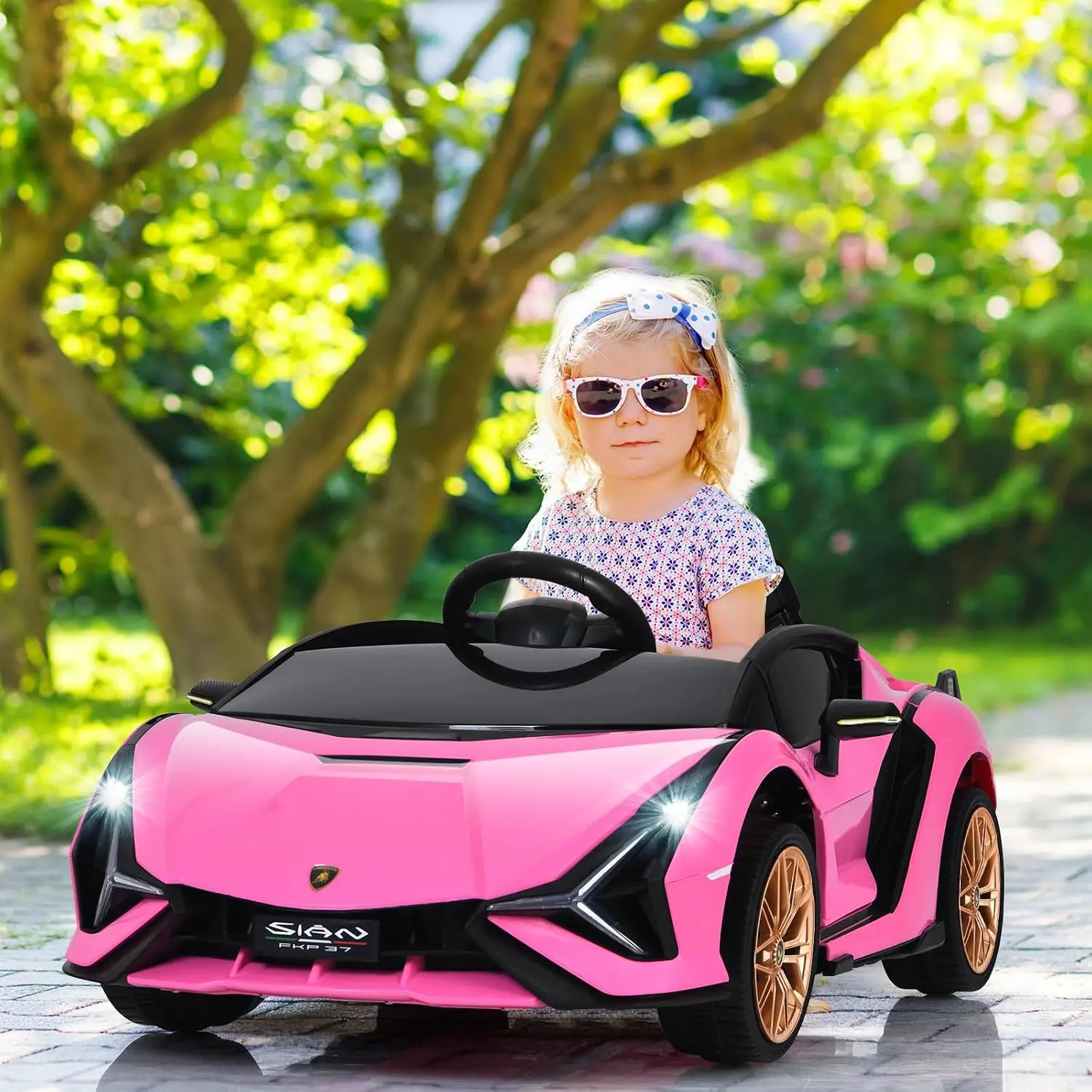 Licensed Lamborghini SIAN Kids 12V Ride On Car Toddler Electric Vehicle Control Remote Battery Powered Toy Music Horn Two Speeds