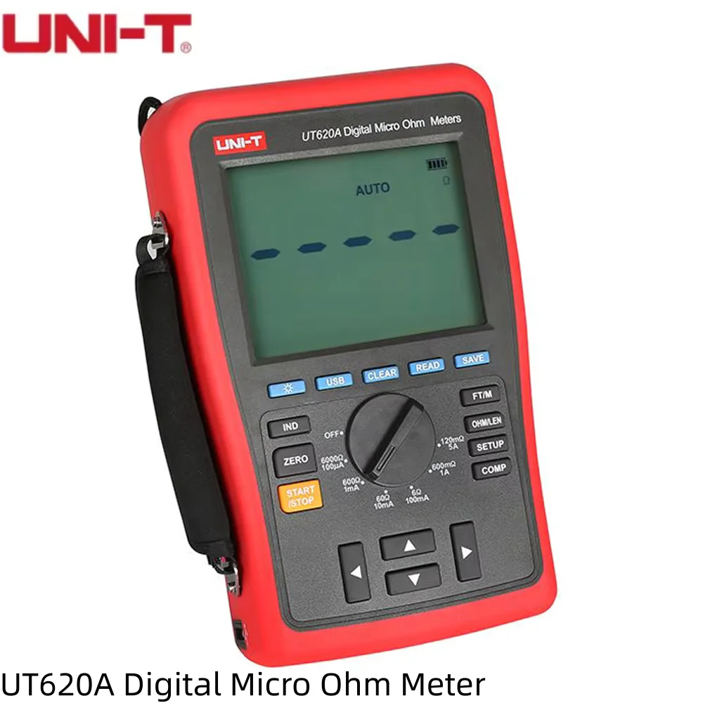 UNI-T UT620A Digital Micro Ohm Meter 4-Wire USB Transfer Rechargeable Portable Tester for Cable Test Electrician Maintenance
