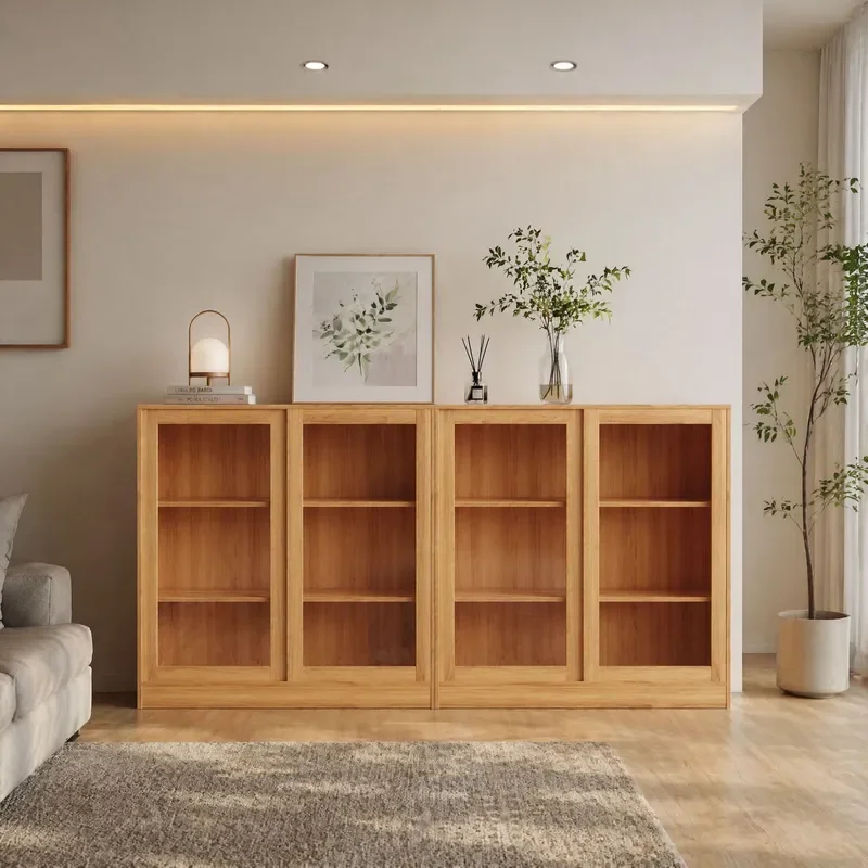 Simple Wall Mounted Bookcase Storage Cabinet Low Side Table Sofa End Table Integrated Nightstand Living Room Floor Locker