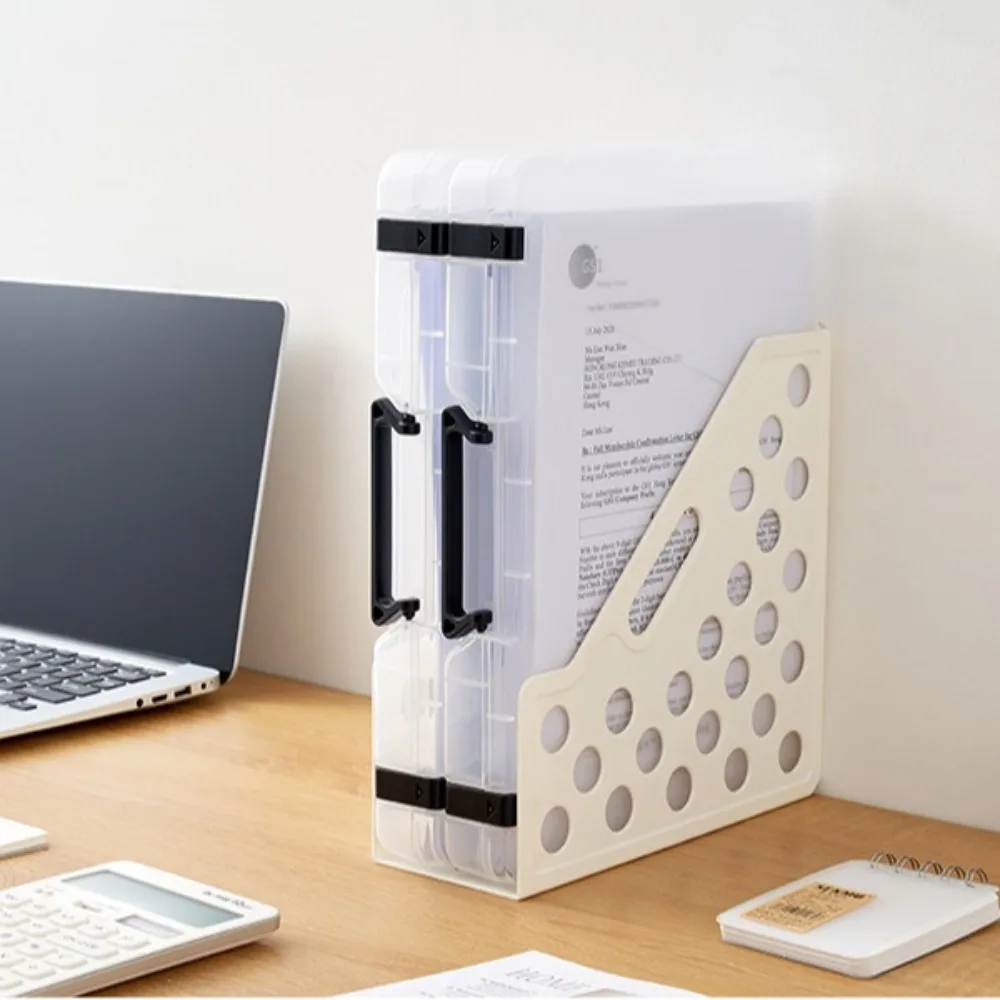 New Transparent A4 File Box Portable Dustproof Document Box Test Paper Classification Plastic A4 File Storage Box