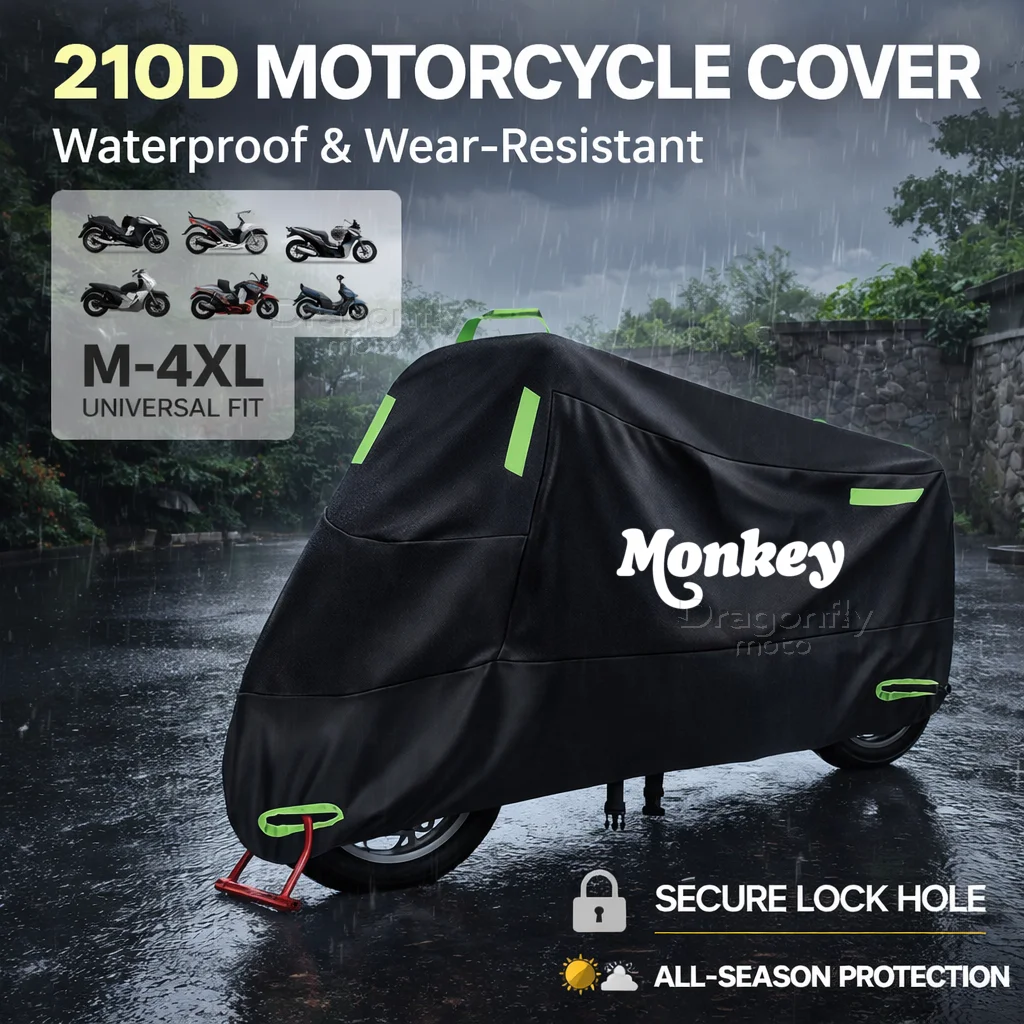 For Honda Monkey Z-125 Z125 Z 125 Motorcycle Cover Waterproof Outdoor Scooter UV Protector Rain Cover With Reflective
