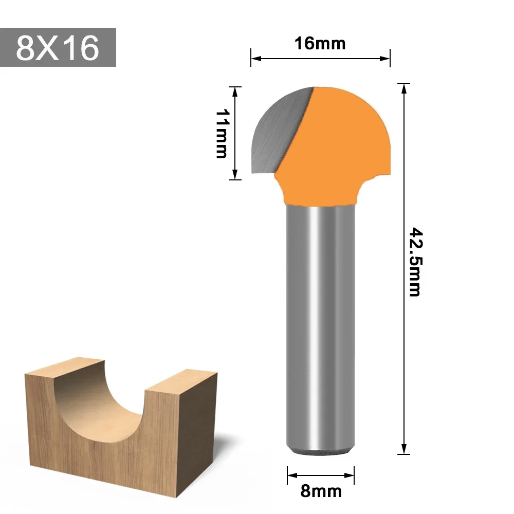1PC 8MM Shank Milling Cutter Wood Carving Double Edging Router Bits for Wood Cove Box Bit Tungsten Carbide Woodworking Endmill