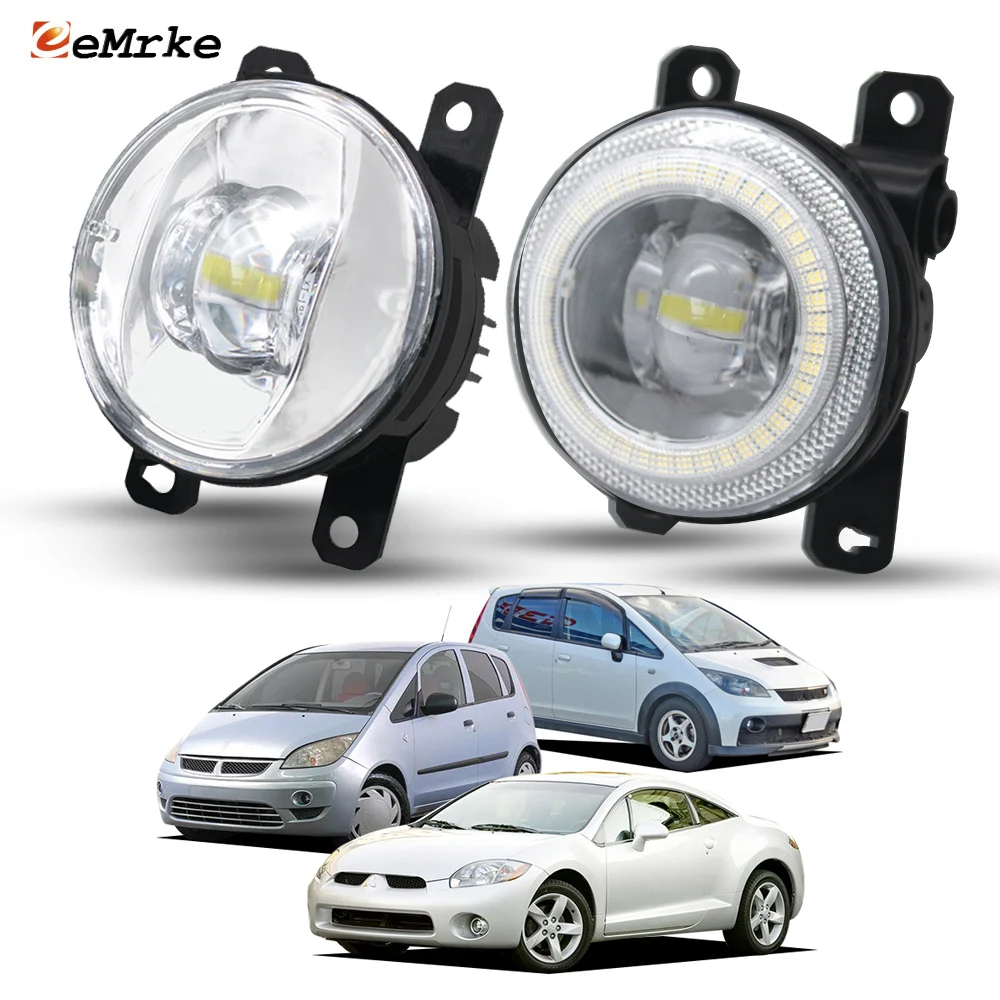 Luces antiniebla LED Angel Eyes actualizadas de 30W blancas DRL para Mitsubishi Eclipse DK 2006 2007 2008 Colt Plus / Colt Ralliart 2006-2012