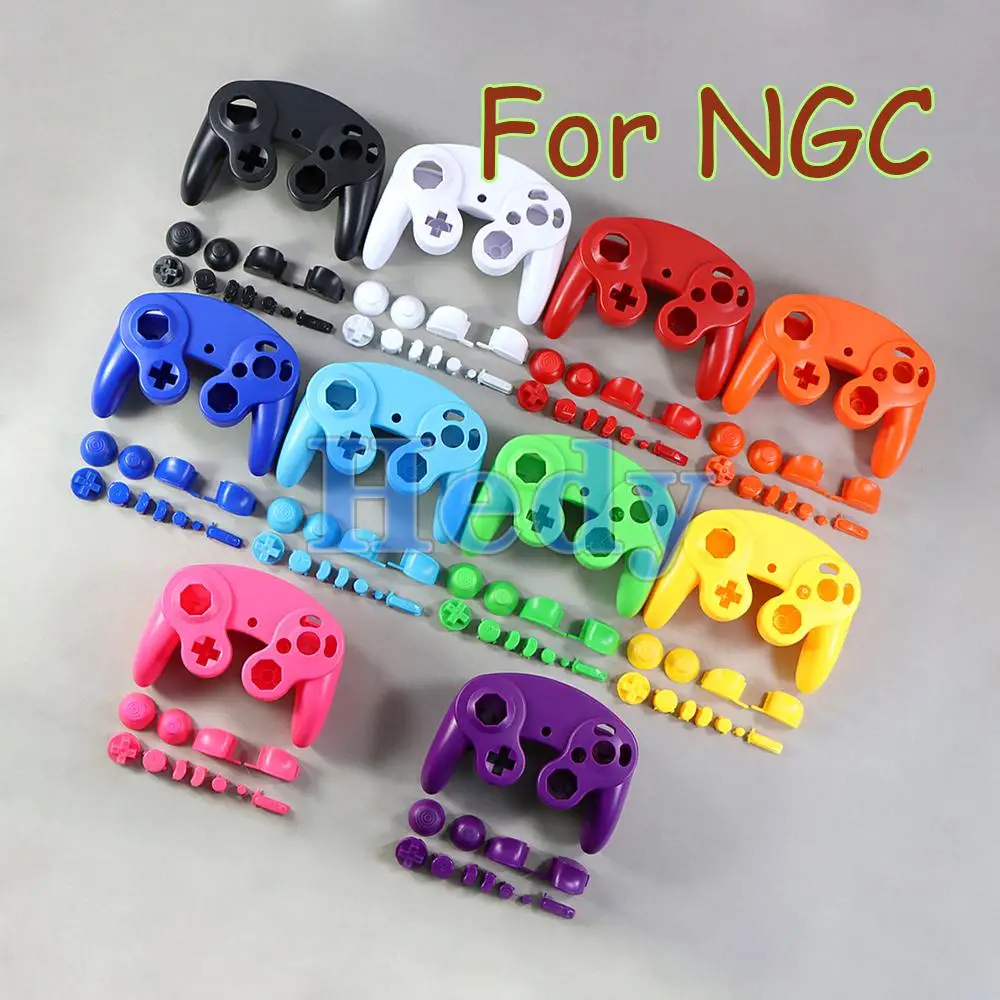 10sets For NGC Controller Replacement Front Back Shell Housing Cover Case With ABXY L R Z Dpad Button For Gamecube Handle