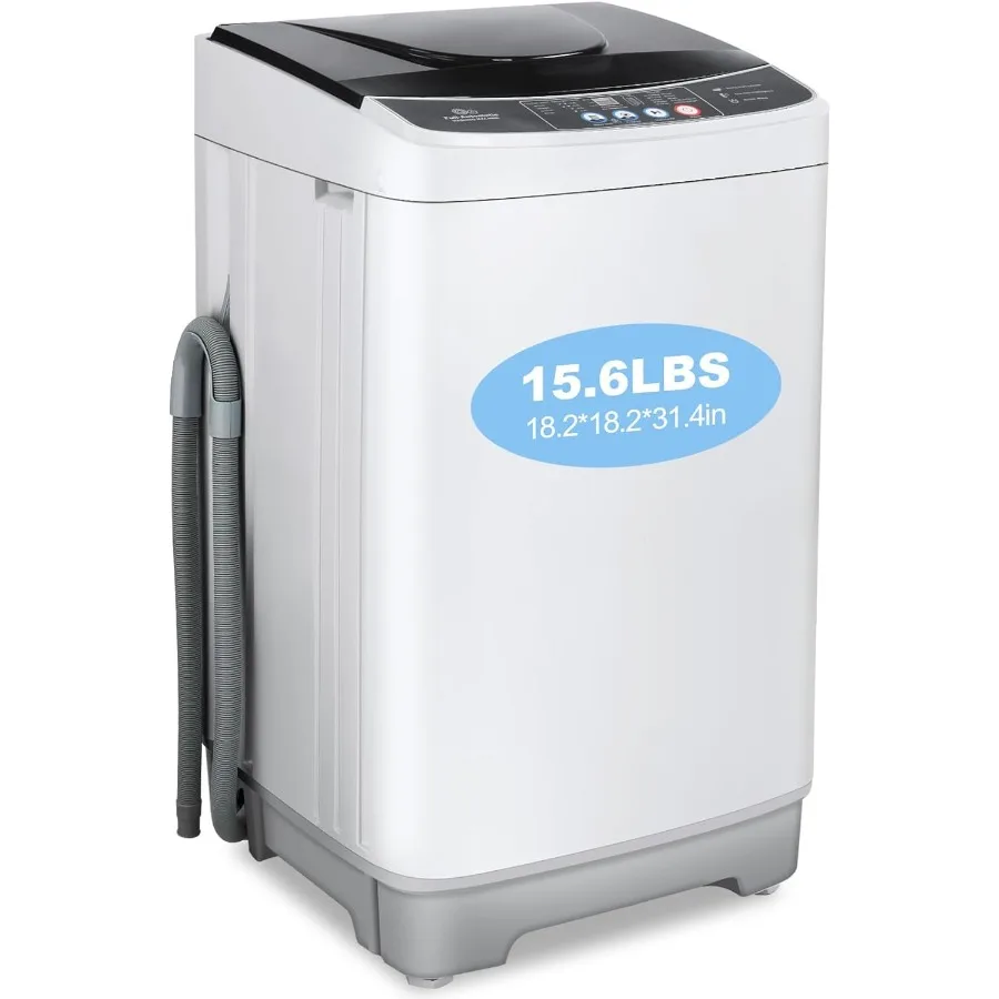 

15.6 Lbs Portable Washing Machine 2.1 Cu.ft Compact Washer with Drain Pump 10 Wash Programs and 8 Water Level Settings Ideal fo