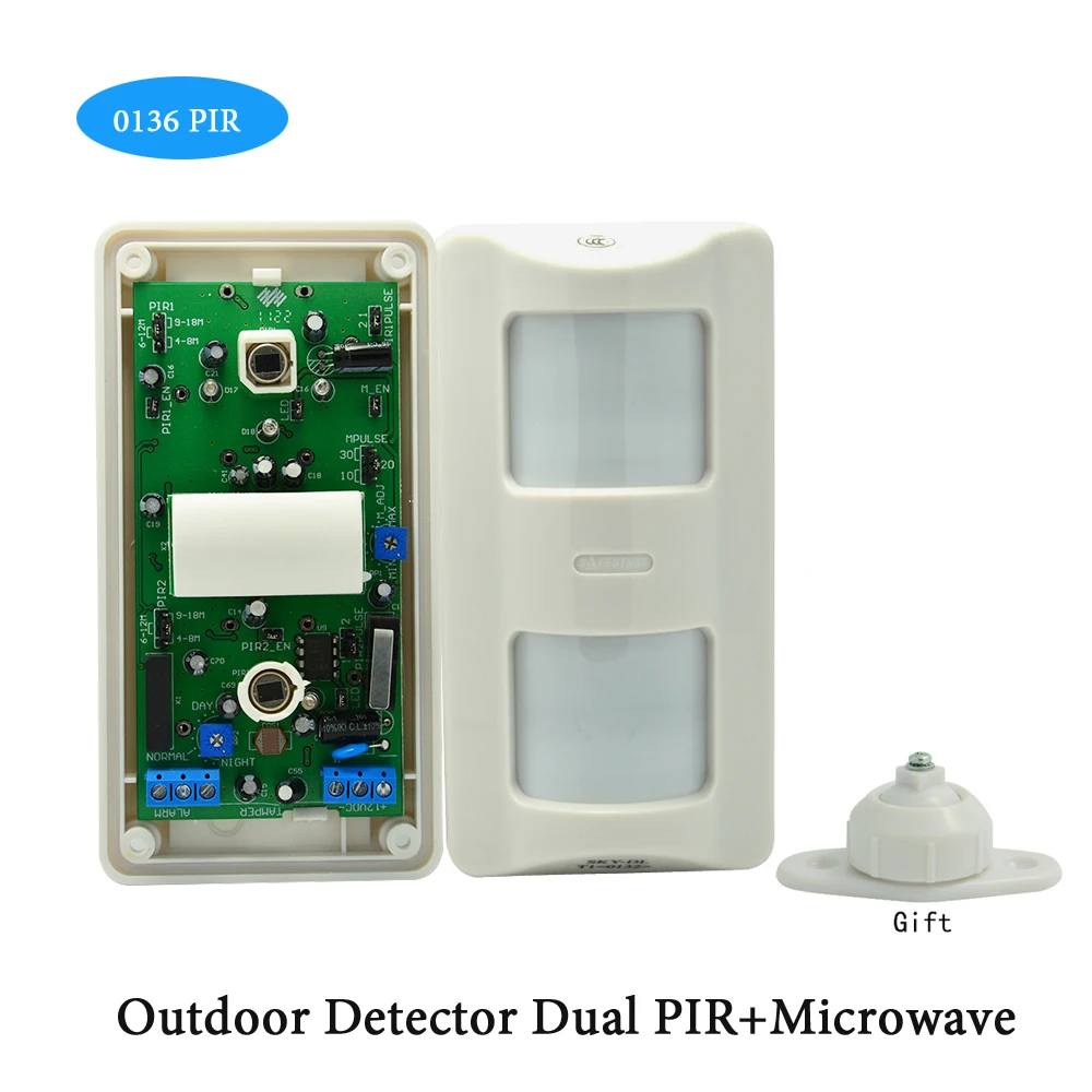 1Pcs Outdoor Waterproof Wire Motion Sensor Microwave Detector for GSM Alarm System Wall Mount PIR Alarm Sensor Pet Friendly