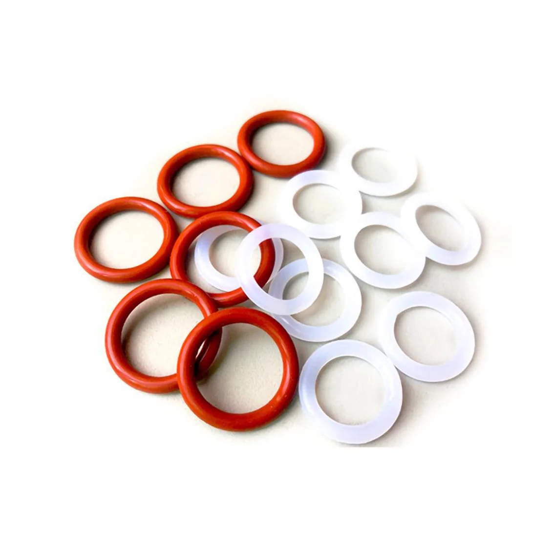 100Pcs Wire Dia3mm Gasket Washers Food Grade Silicone O Ring Seal Washer Cooker Rubber Insulated Silica Gel Red/white OD 10-21mm