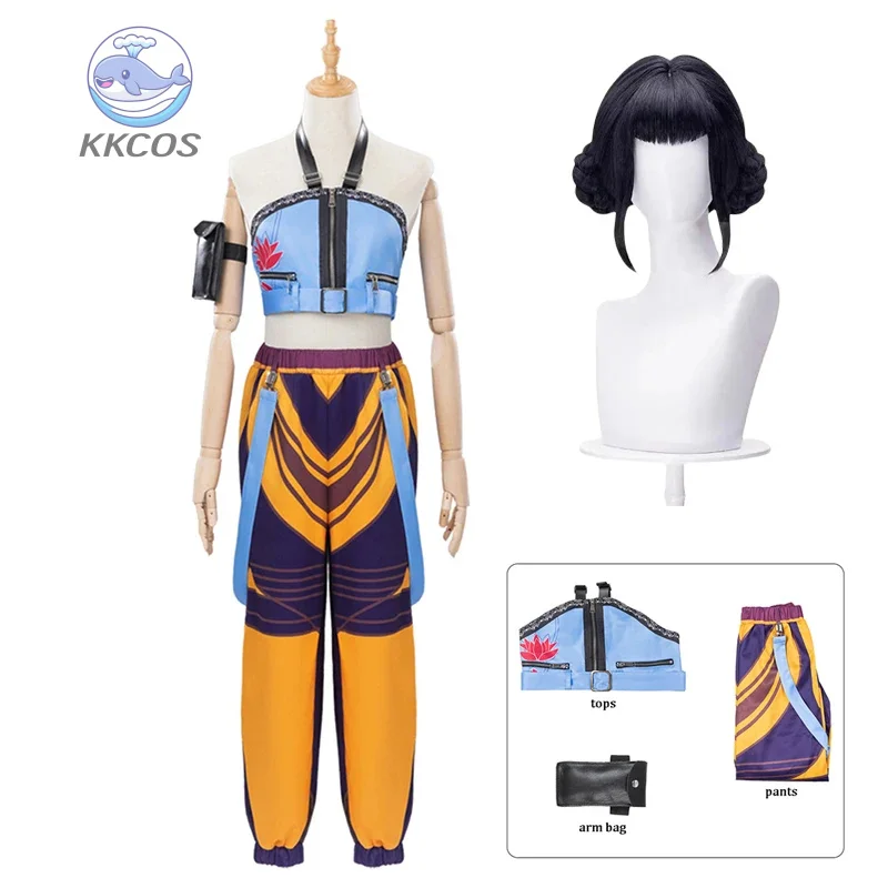 

KPop Zoey Косплей Костюм Топы Брюки Нарука Сумка Набор Зои Парик Женщины Хэллоуин Карнавальная Вечеринка Ролевые Игры Наряд Костюм