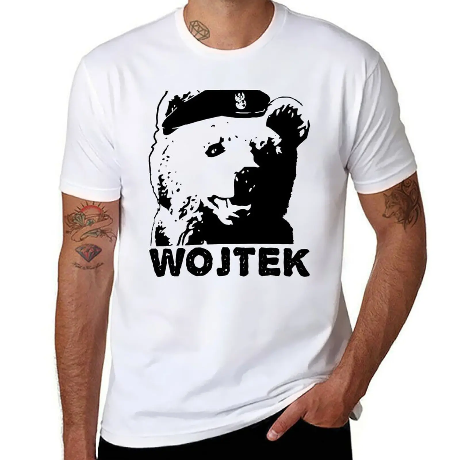 تي شيرت Wojtek the Bear Corporal Wojtek تي شيرت مطبوع شخصي تي شيرت للرجال تي شيرت