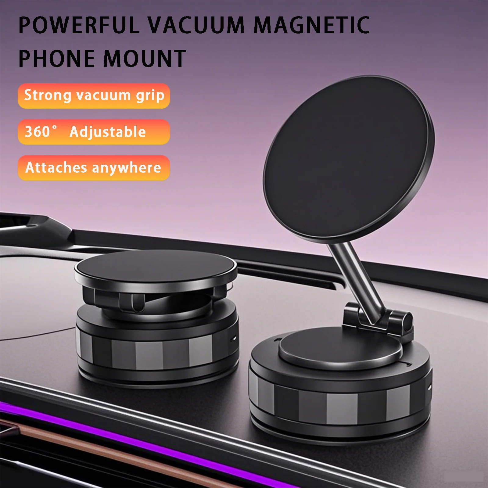 Autotelefonhalterung, magnetischer Autotelefonhalter, Vakuumsaug-Telefonhalterung, breite Kompatibilität, 360-Grad-drehbarer Saugnapf Nr