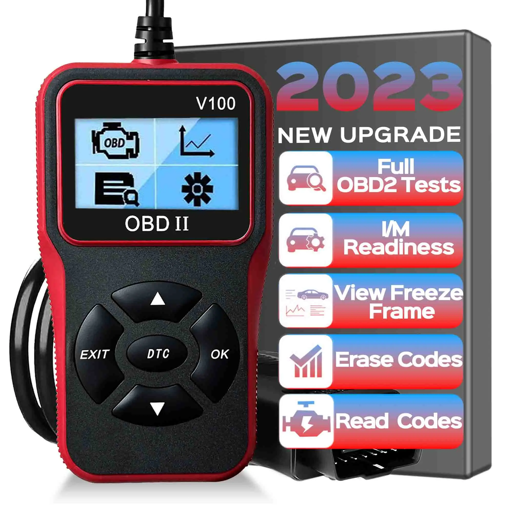 Universal OBD2 Scanner Diagnostic Tool, Car Code Reader OBDII/EOBD/CAN Scan Tool, Check Engine Light/Read Clear Fault Codes